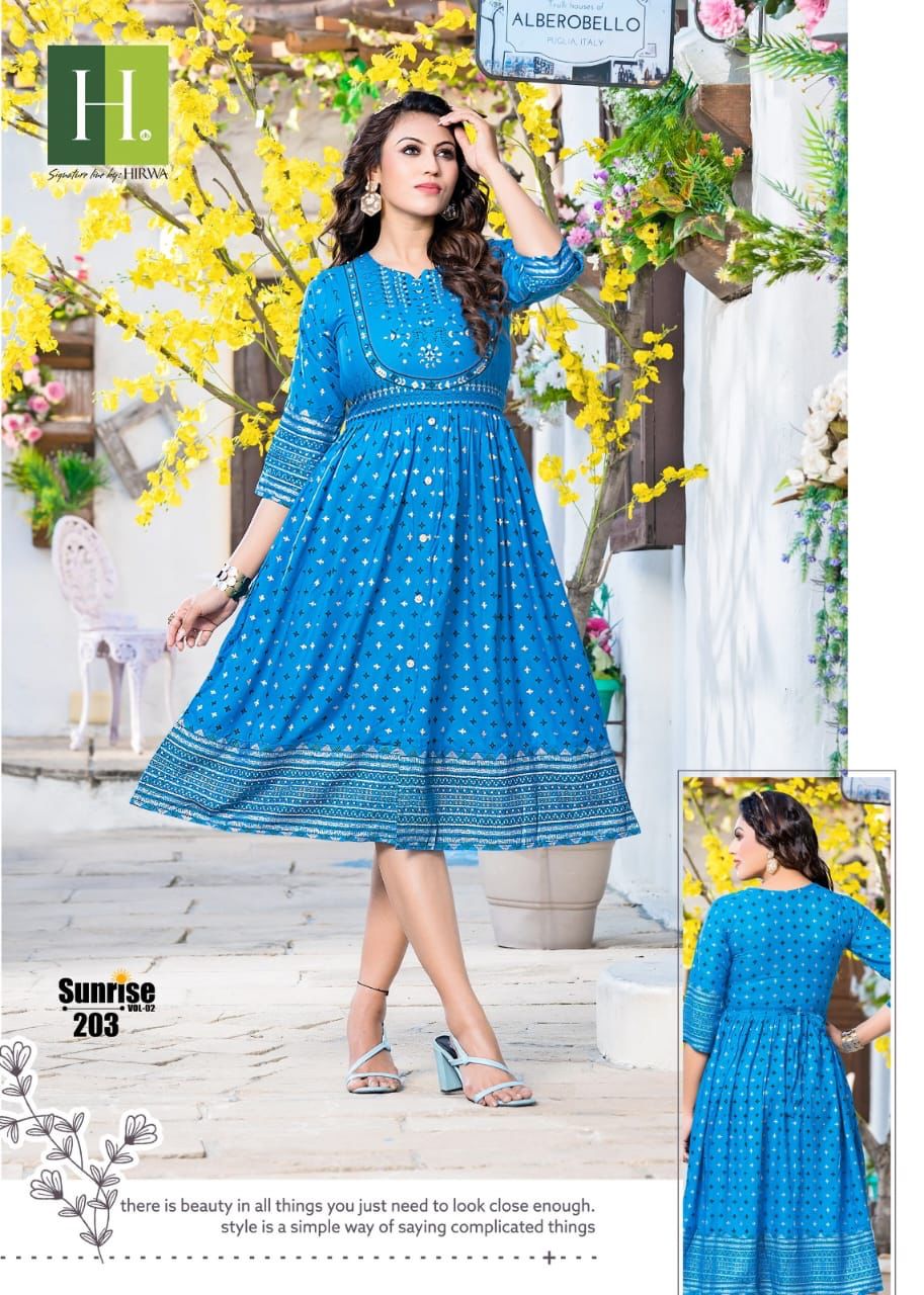 Sunrise Vol 2 By Hirwa Long Kurtis Catalog